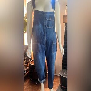 Denim Overalls Jumpsuit size L, in Dark Blue